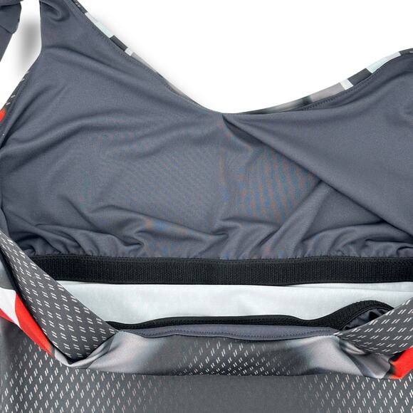 Lucky in Love Tech It Out Tennis Tank Top Womens Sz Small Fitted Gray Red - Picture 5 of 8